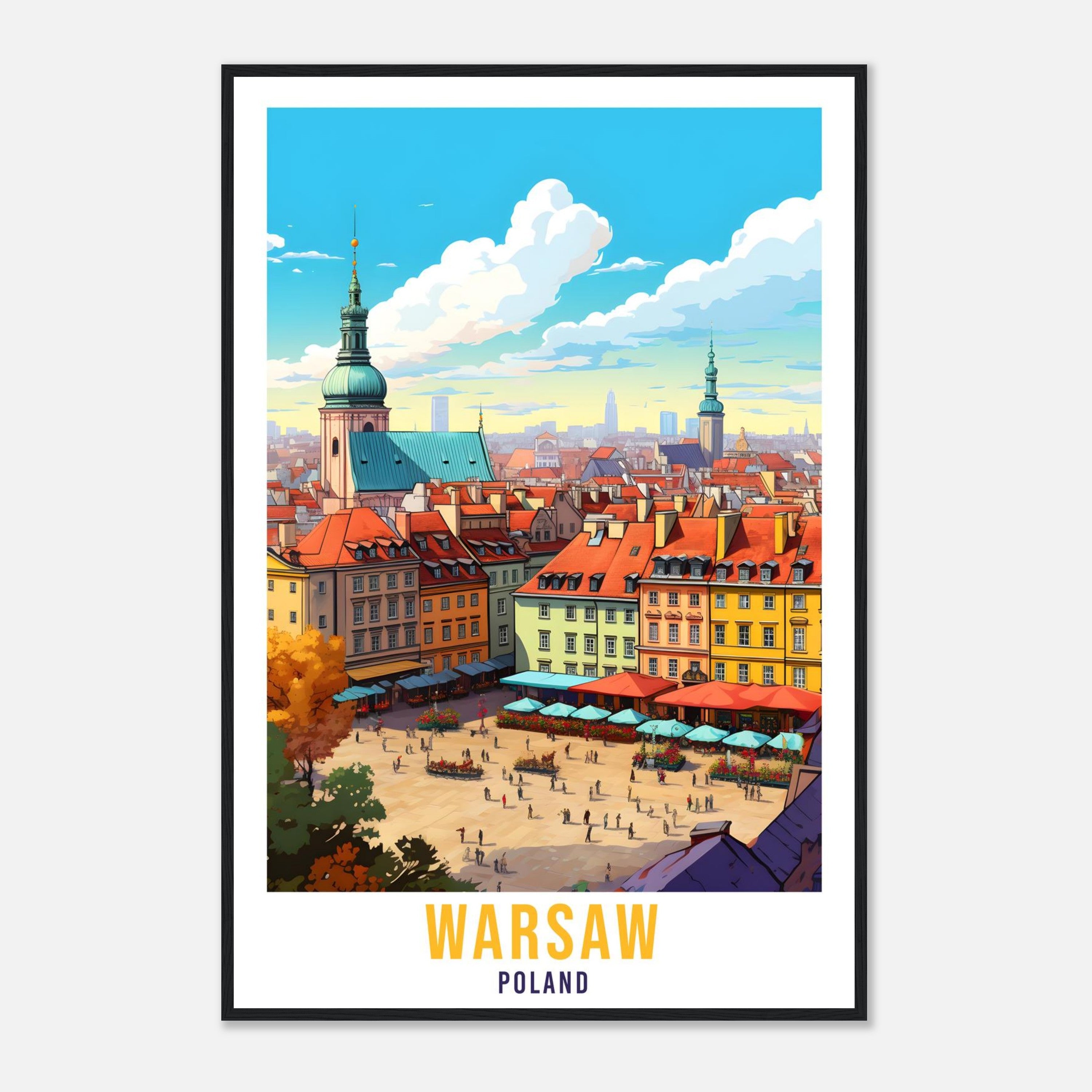 Warsaw Travel Print Wall Art Warsaw Wall Hanging Poland Gift Warsaw Holiday Print Art Print Warsaw Travel Gift Travel Poster Warsaw City Art