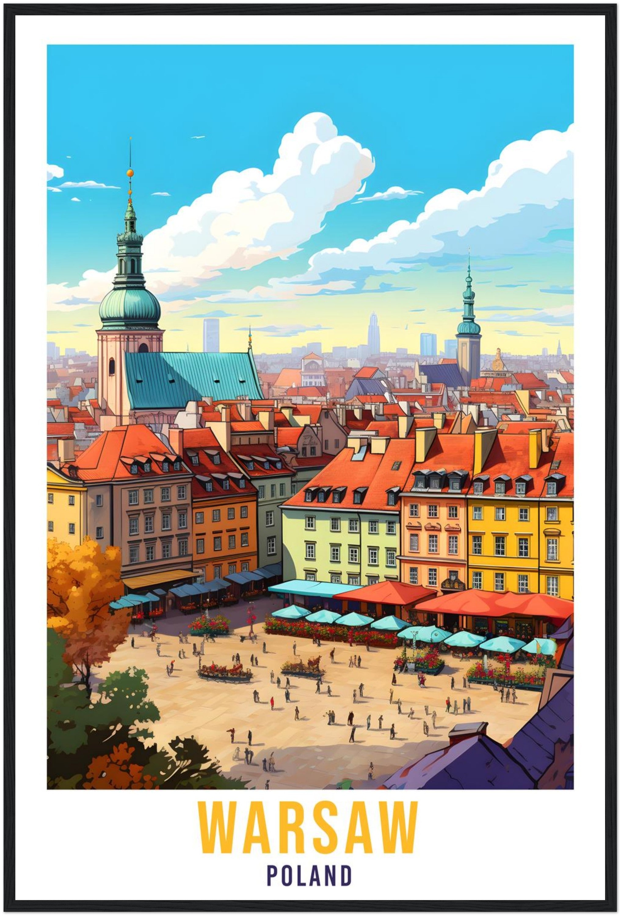 Warsaw Travel Print Wall Art Warsaw Wall Hanging Poland Gift Warsaw Holiday Print Art Print Warsaw Travel Gift Travel Poster Warsaw City Art