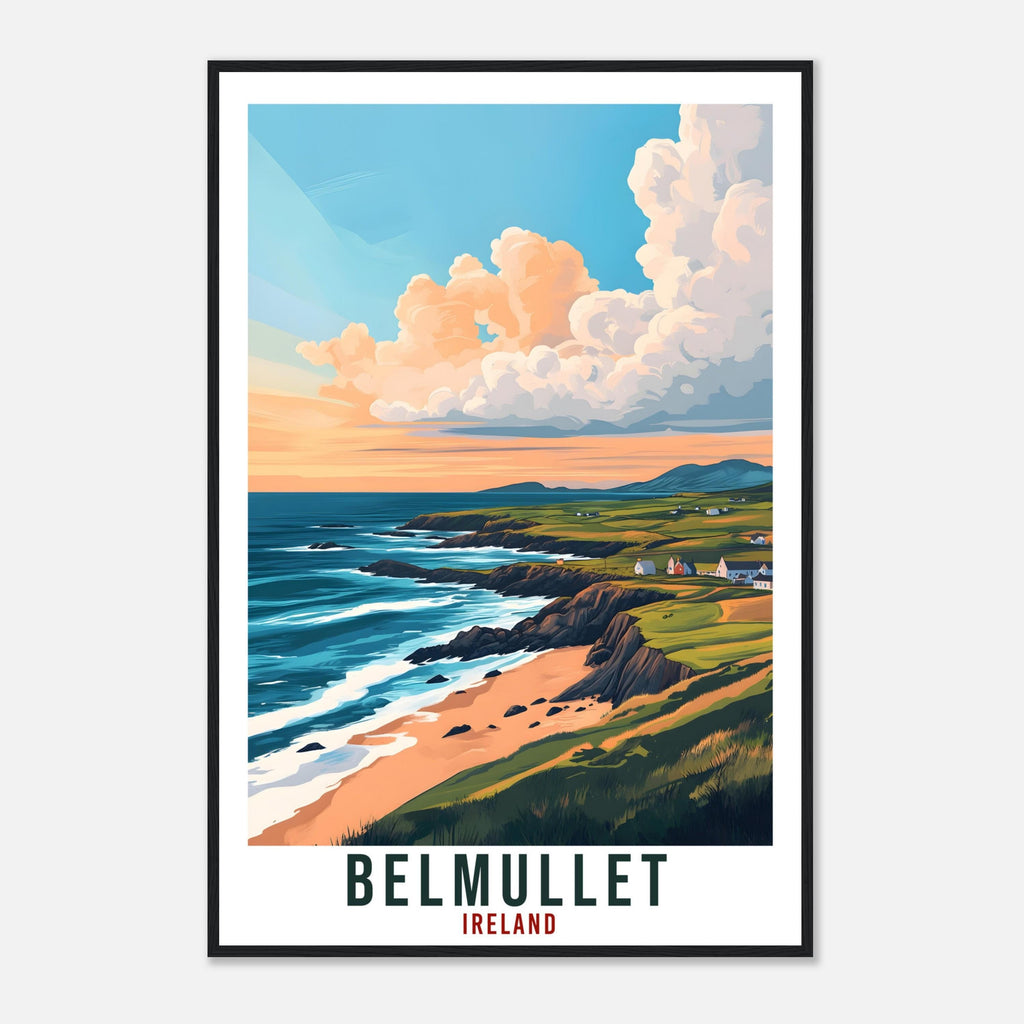 Belmullet Travel Print Ireland Home Decor Mayo Wall Art Gift Wall Hanging Art Lover Belmullet Irish Artwork Travel Poster Ireland Travel Art