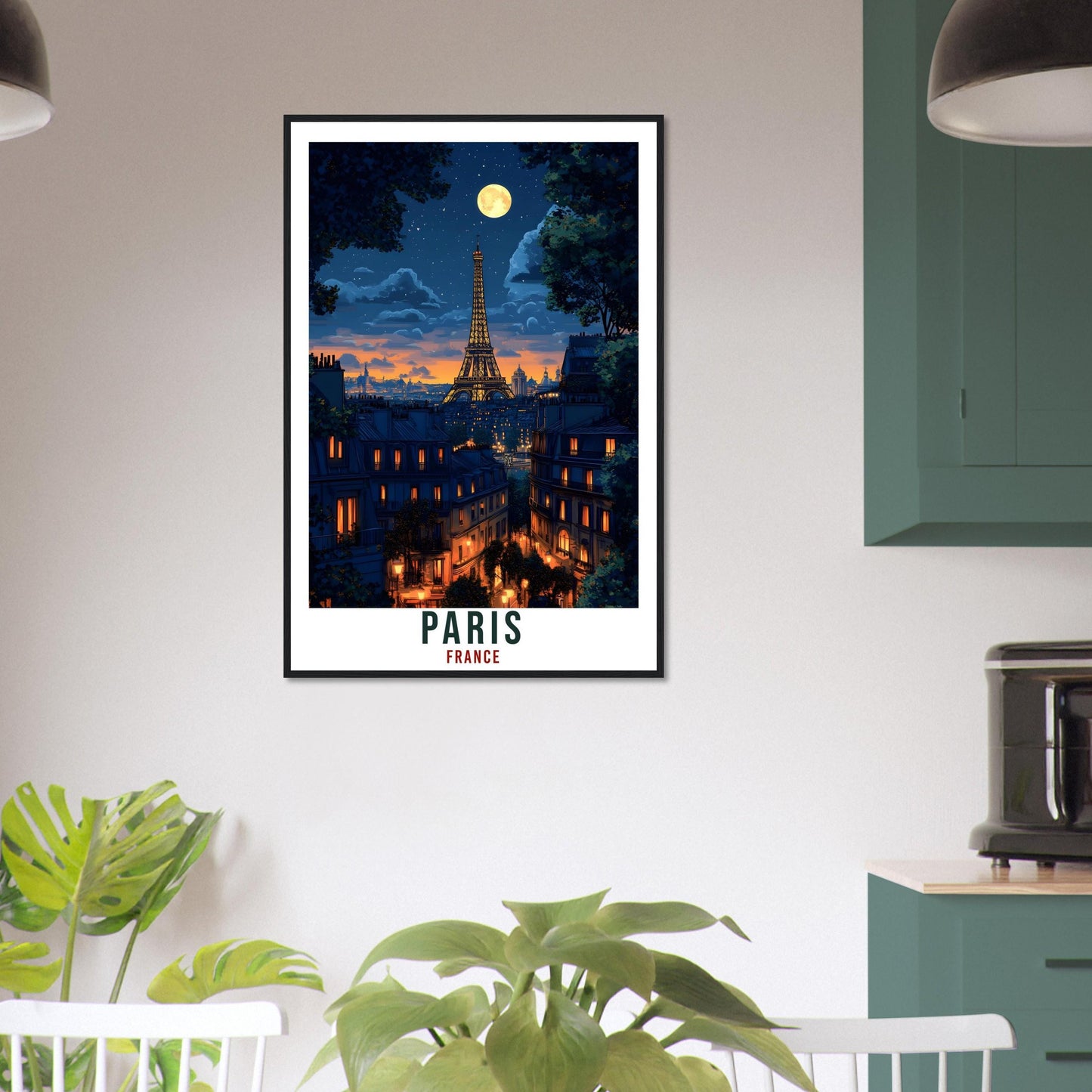 Paris Travel Print Eiffel Tower At Night Home Decor Paris Wall Art Gift Wall Hanging Art Lover Paris France Artwork Travel Poster Travel Art