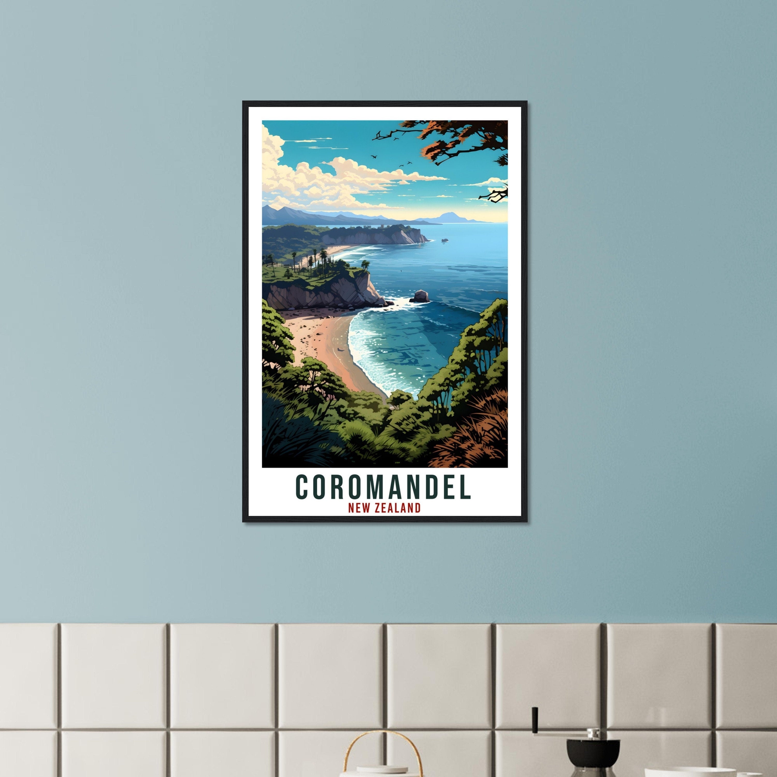 Coromandel Travel Print Wall Art Coromandel New Zealand Home Decor Artwork Art Gifts Coromandel Travel Poster New Zealand Art Lovers Gift