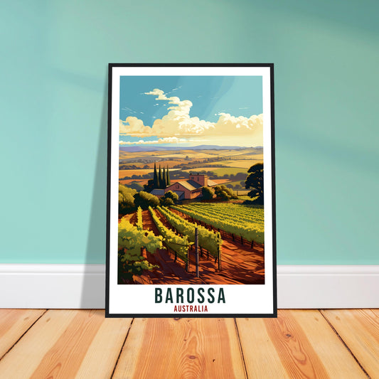 Barossa Travel Poster Wall Art Barossa Australian Wine Region Artwork Wall Hanging Art Gifts Barossa Travel Print Australian Art Lovers Gift