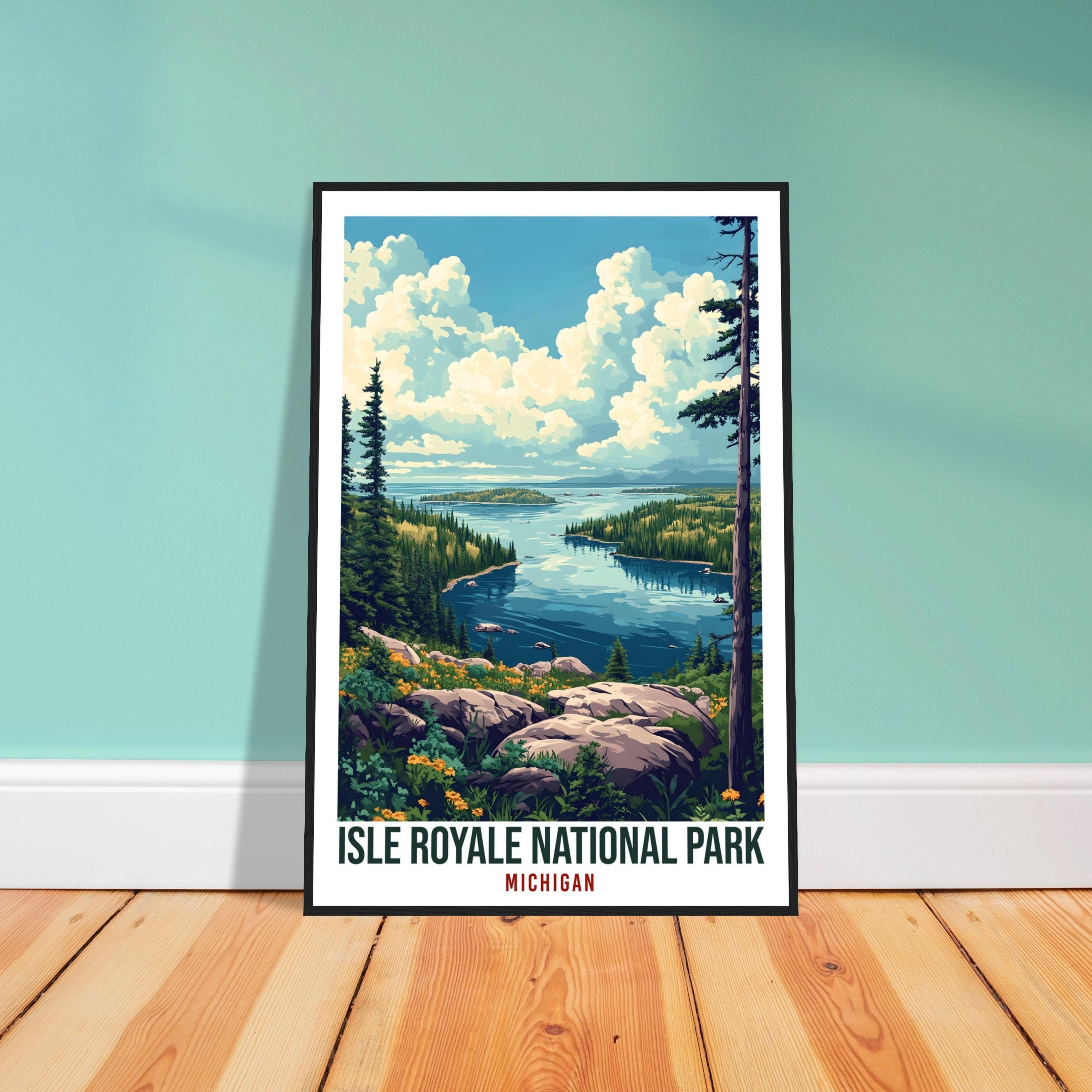 Isle Royale National Park Michigan USA Travel Print Wall Art Wall Hanging Home Décor Isle Royale Gift Travel Art USA Artwork Travel Poster