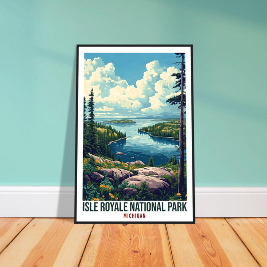 Isle Royale National Park Michigan USA Travel Print Wall Art Wall Hanging Home Décor Isle Royale Gift Travel Art USA Artwork Travel Poster