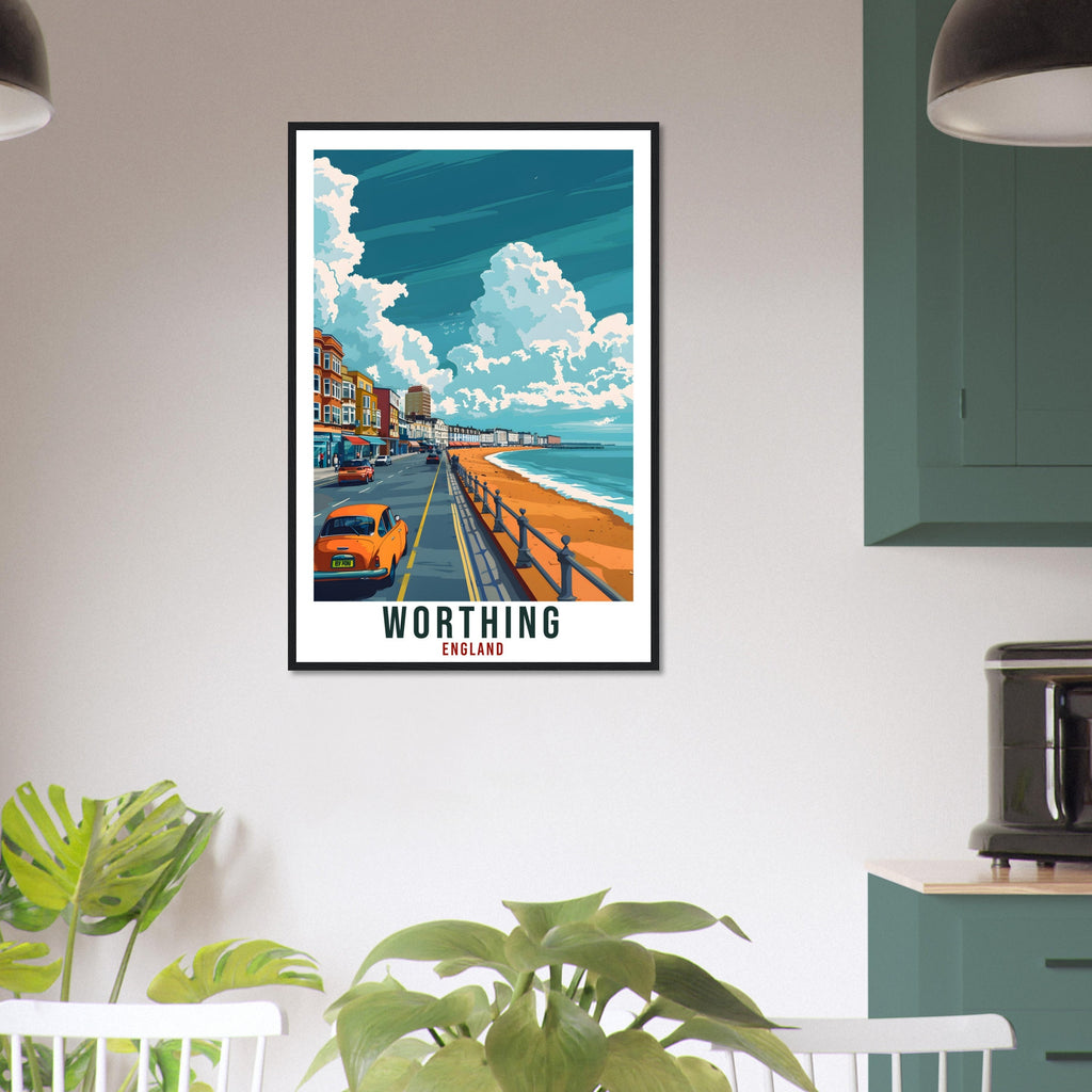 Worthing Travel Print Wall Art Wall Hanging Home Living Décor Worthing Gift Art Lovers Gift UK Artwork Gift Print England Travel Poster