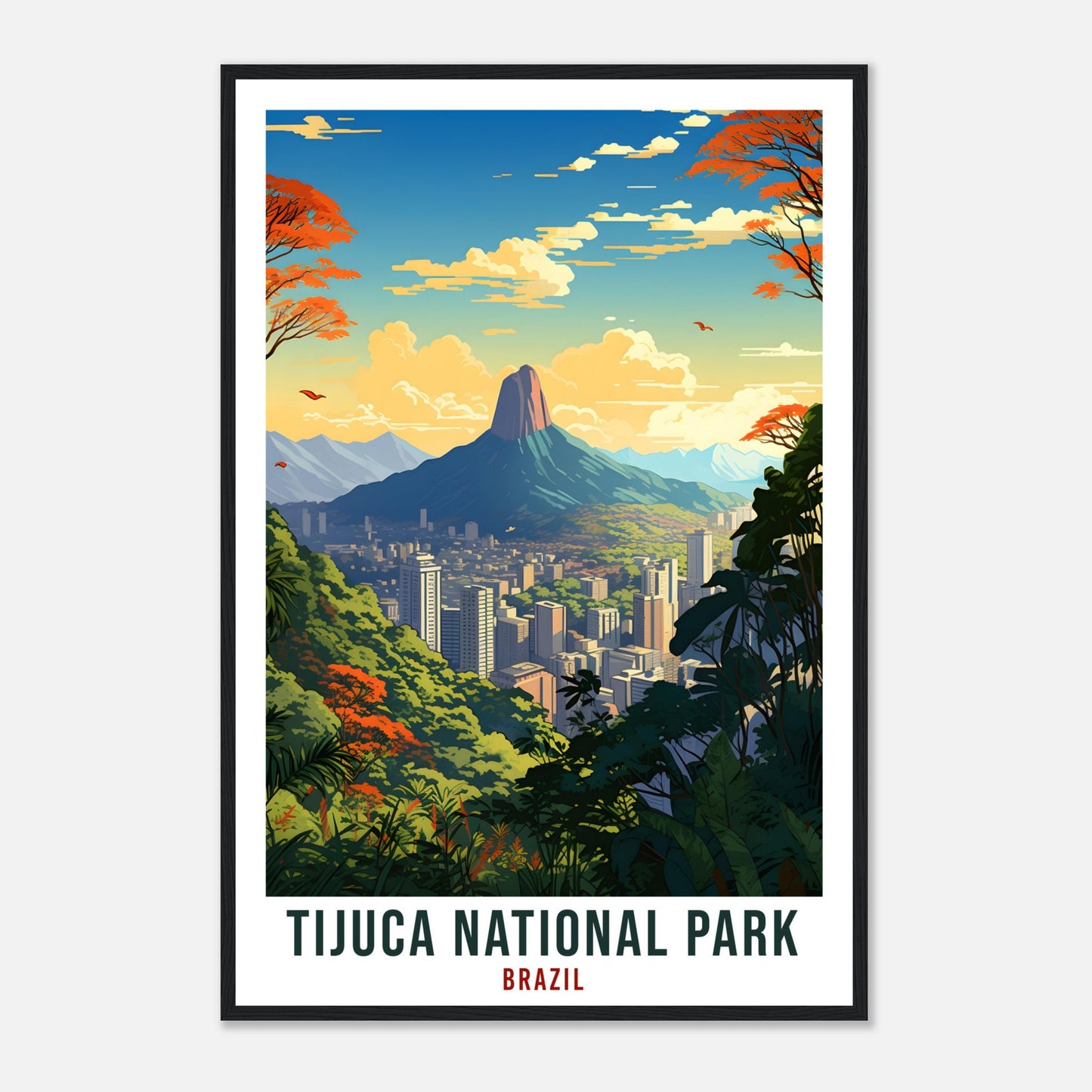 Tijuca National Park Travel Print Wall Art Tijuca National Park Brazil Wall Hanging Artwork Art Gifts Tijuca Travel Poster Brazil Art Lovers