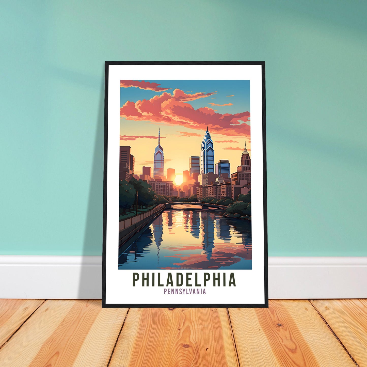 Philadelphia Travel Print Pennsylvania Wall Art Philadelphia Travel Poster Home Decor Philadelphia Art Lovers Gift Philadelphia Travel Art