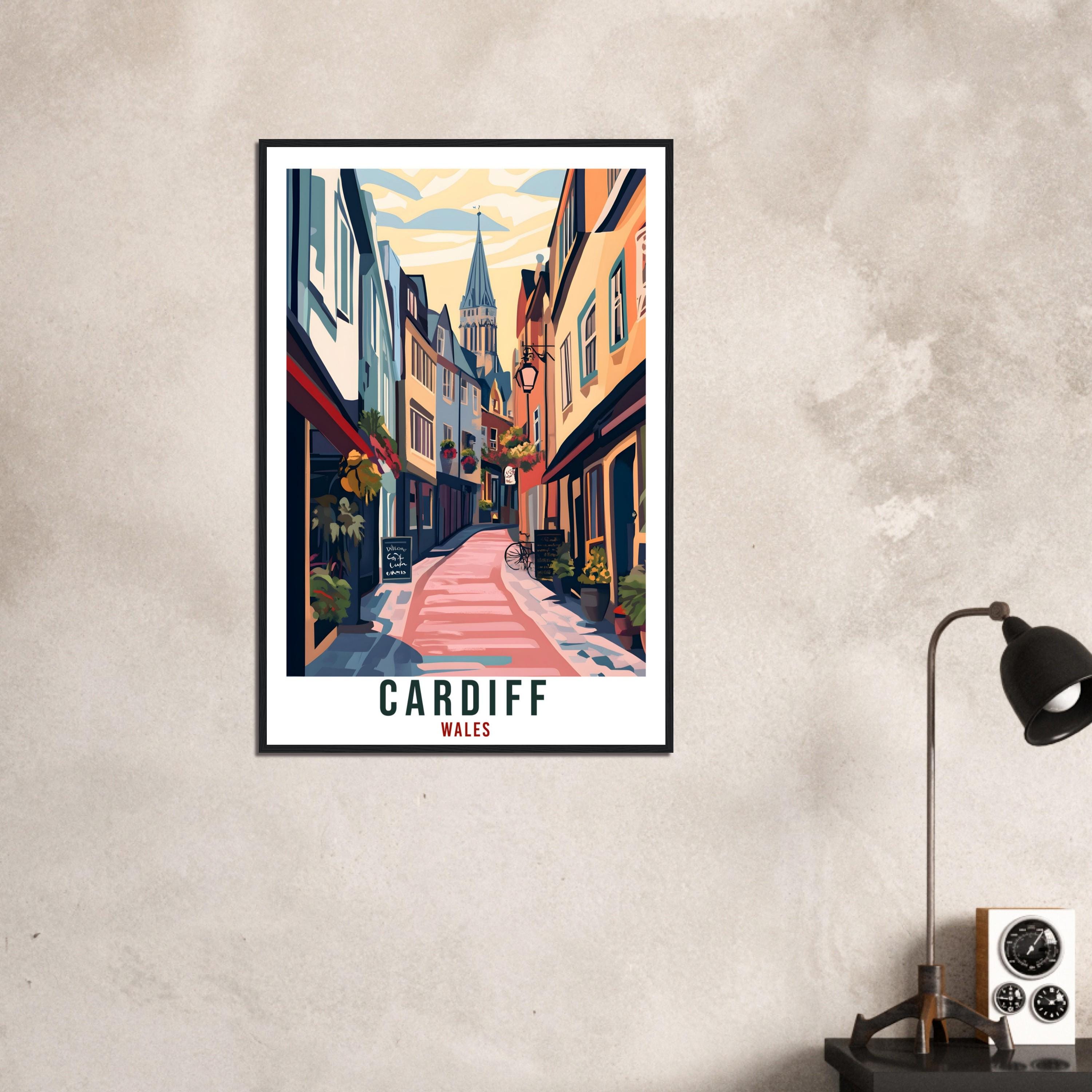 Cardiff Travel Print Wales Home Decor Cardiff Wall Art Wall Hanging Art Lover Wales Artwork Travel Poster Wales Cardiff Travel Artwork Gift