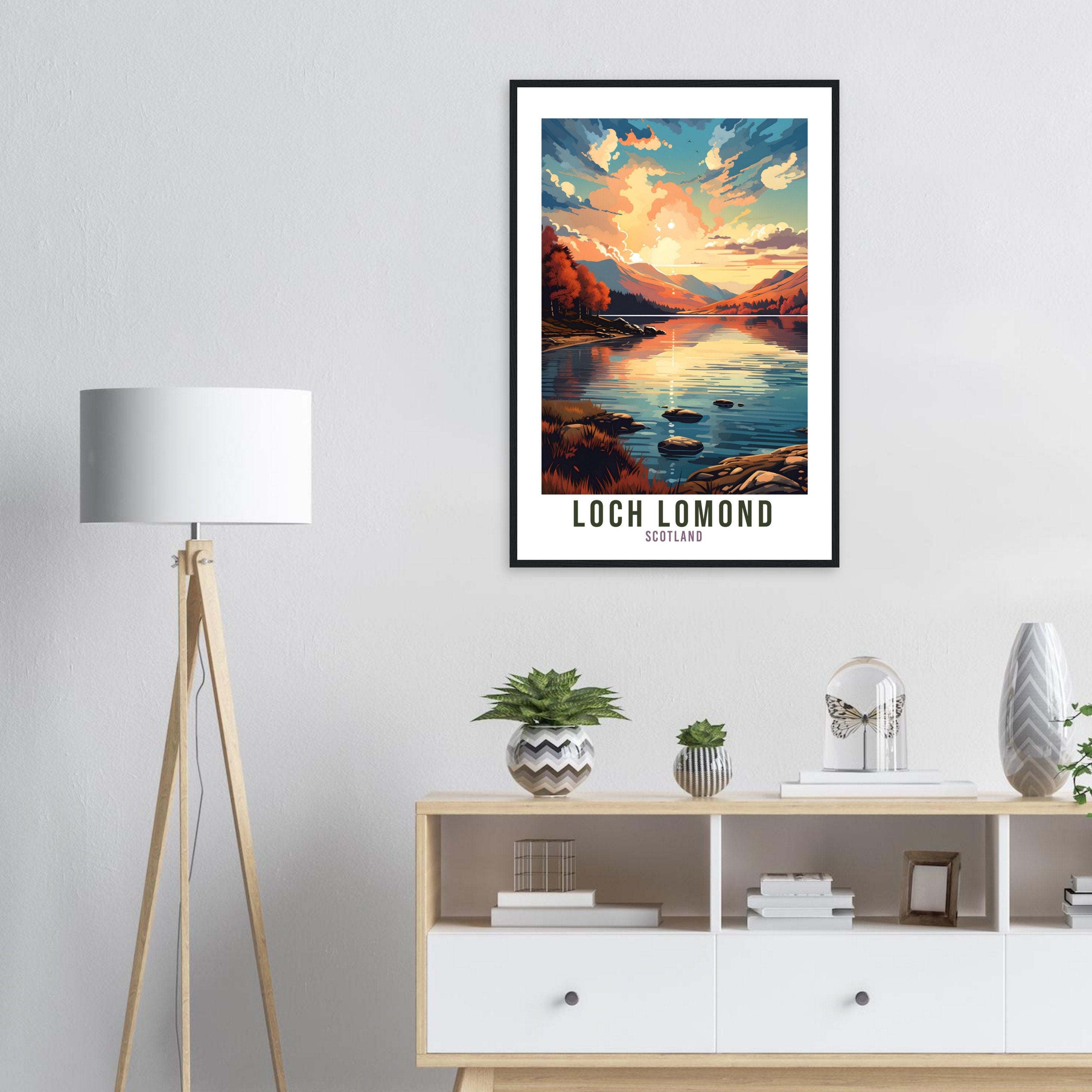 Loch Lomond Travel Print Scotland Home Decor Loch Lomond UK Nature Wall Art Loch Lomond Artwork Gift UK Coast Scottish Travel Poster