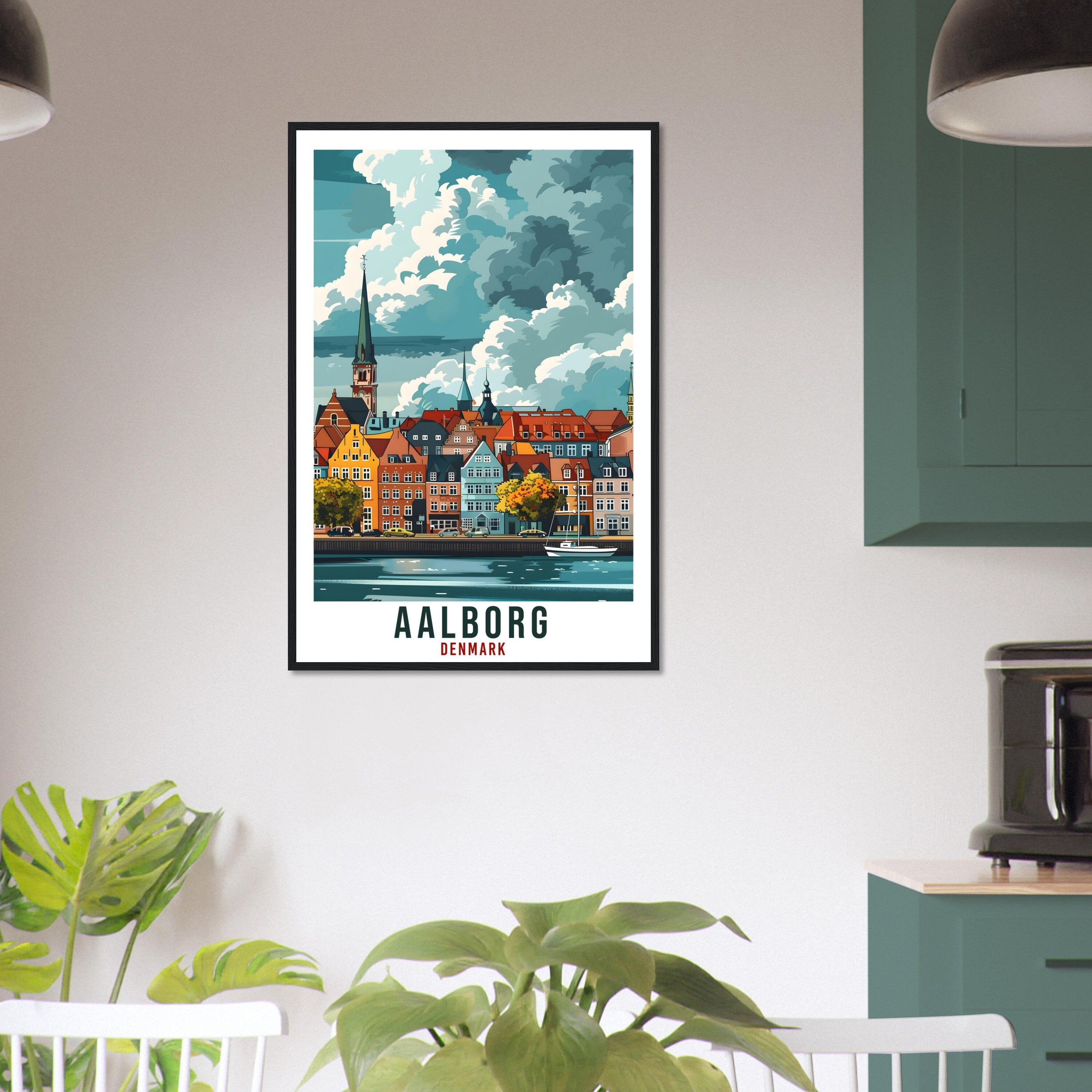 Aalborg Travel Print Denmark Wall Art Wall Hanging Home Living Décor Aalborg Gift Art Lovers Gift Denmark Artwork Gift Danish Travel Poster