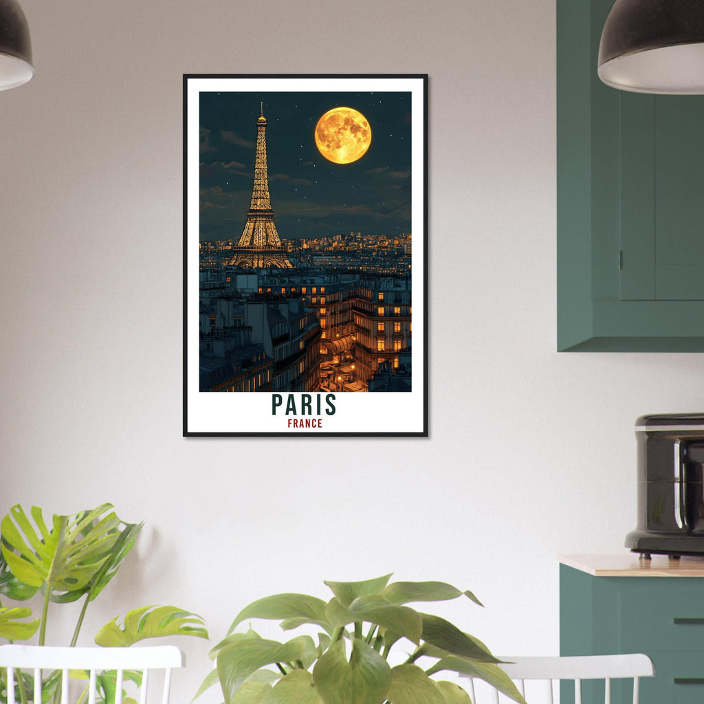 Paris Travel Print Eiffel Tower At Night Home Decor Paris Wall Art Gift Wall Hanging Art Lover Paris France Artwork Travel Poster Travel Art