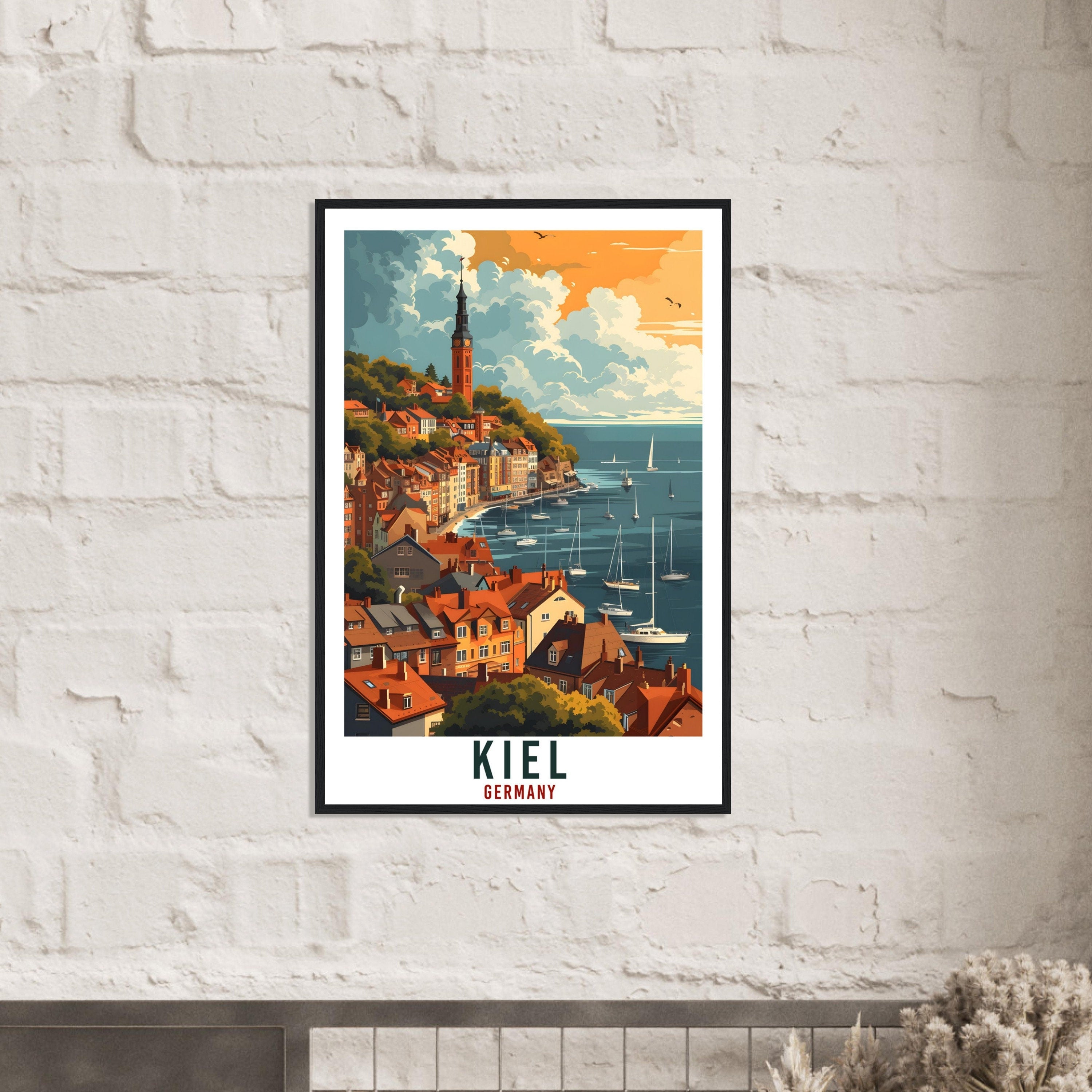 Kiel Travel Print Germany Home Decoration Kiel German City Wall Art Gift Wall Hanging Art Lover Germany Artwork Kiel Gift Travel Poster