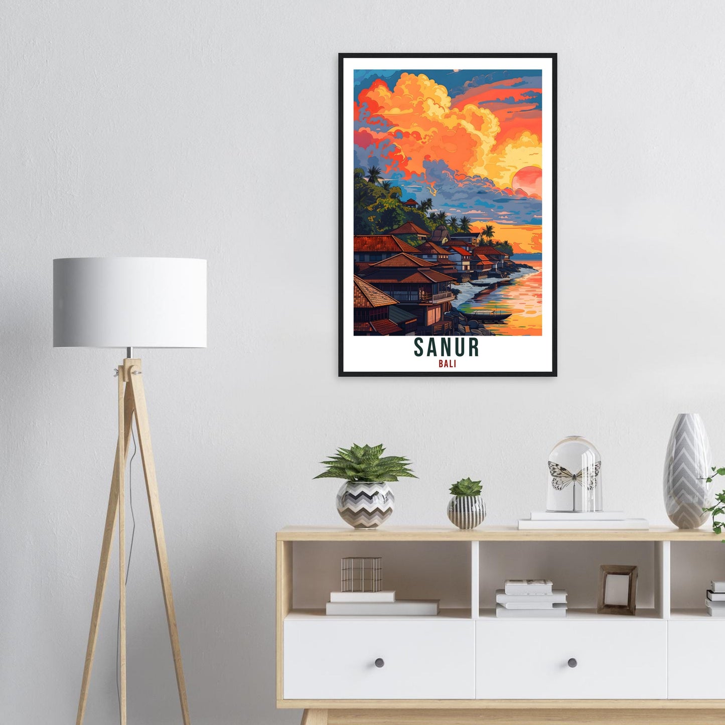 Sanur Bali Travel Print Bali Wall Art Indonesia Wall Hanging Home Décor Sanur Gift Landmark Artwork Travel Art Indonesia Sanur Travel Poster