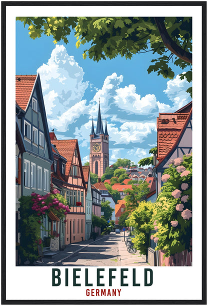 Bielefeld Travel Print Germany Home Decoration Bielefeld German Wall Art Gift Wall Hanging Art Lover Germany Artwork Bielefeld Travel Poster