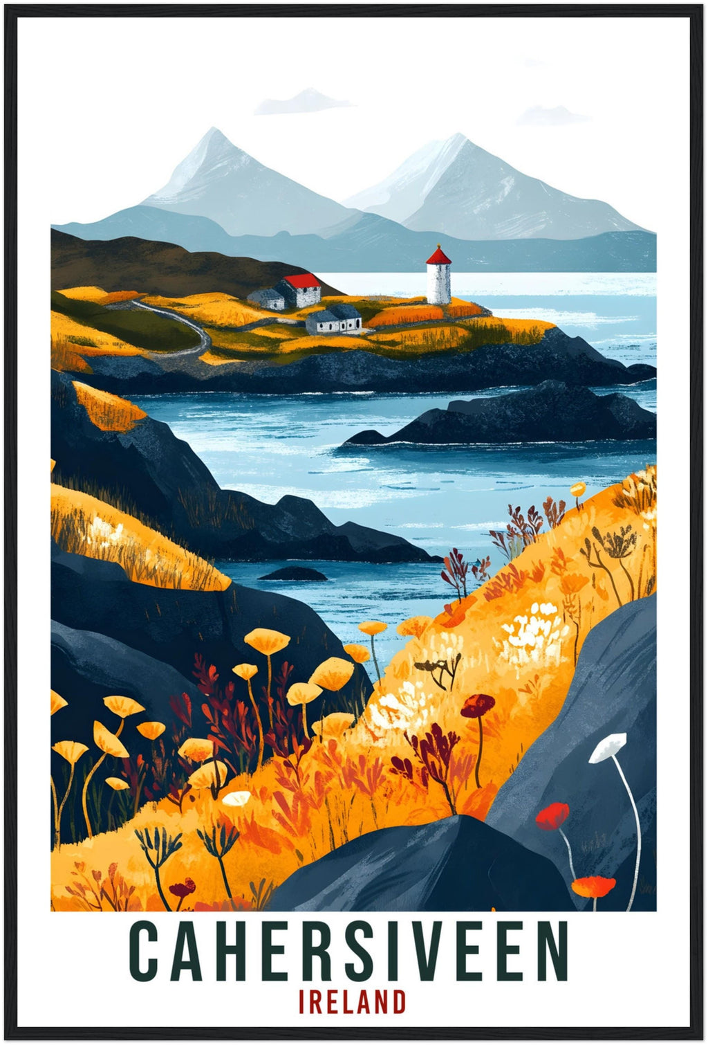 Cahersiveen Travel Print Ireland Decor Kerry Wall Art Gift Wall Hanging Art Lover Cahersiveen Irish Artwork Travel Poster Ireland Travel Art