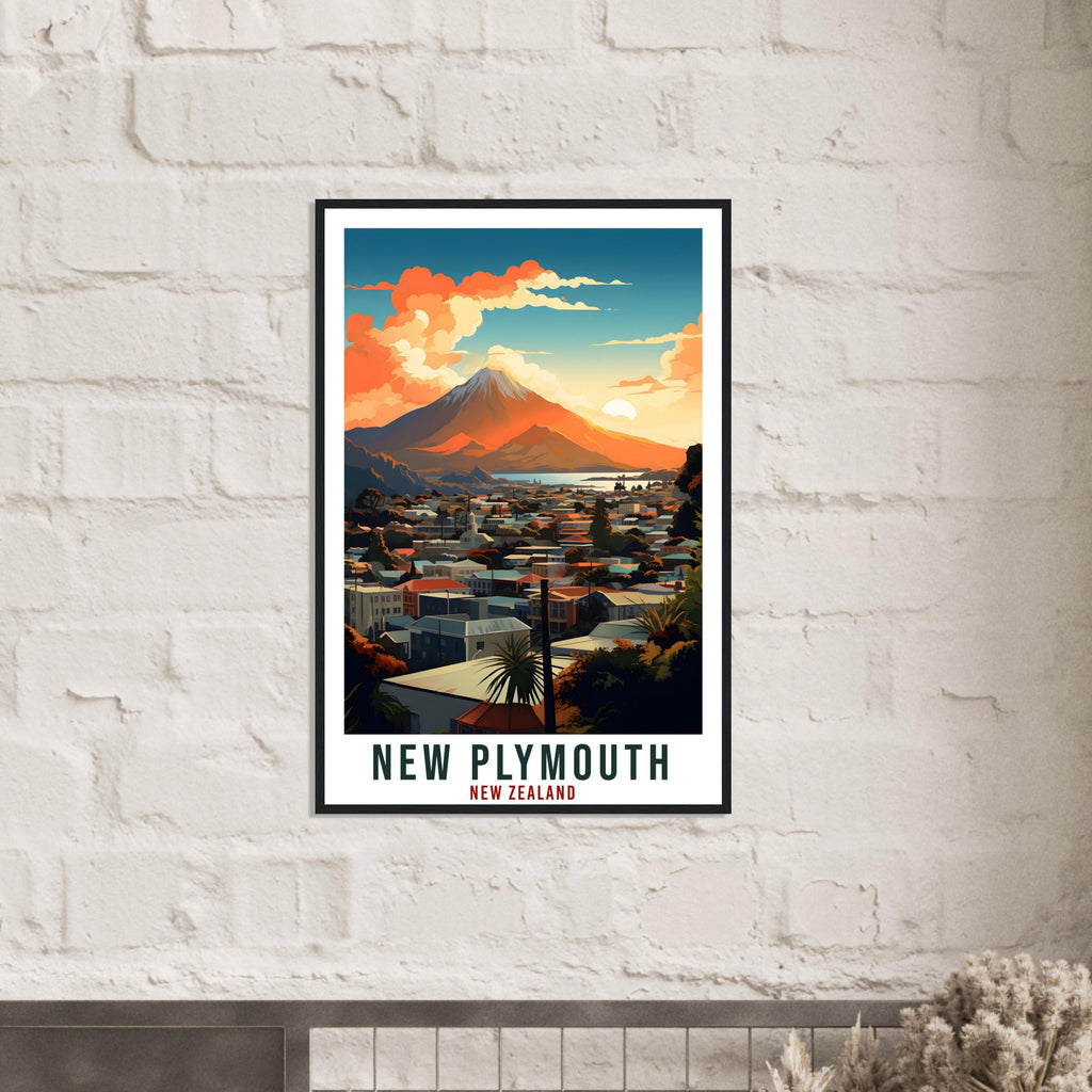 New Plymouth Travel Print Wall Art New Plymouth New Zealand City Artwork Art Gifts New Plymouth Travel Poster New Zealand Art Lovers Gift
