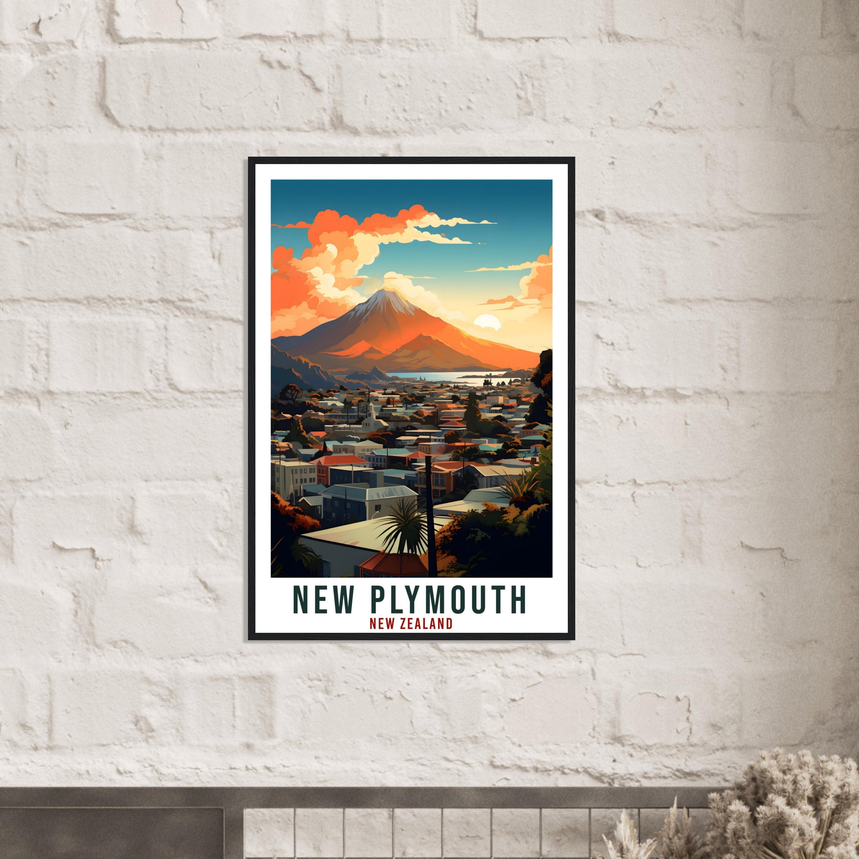 New Plymouth Travel Print Wall Art New Plymouth New Zealand City Artwork Art Gifts New Plymouth Travel Poster New Zealand Art Lovers Gift
