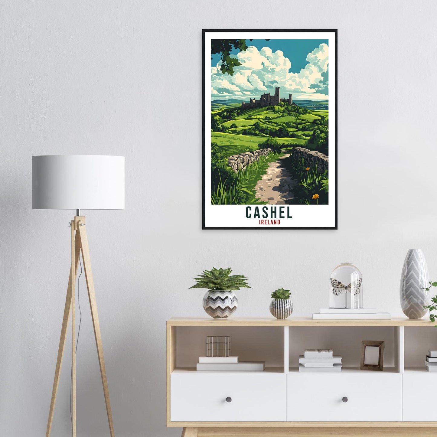 Cashel Travel Print Ireland Home Decor Cashel Wall Art Gift Wall Hanging Art Lover Tipperary Irish Artwork Travel Poster Ireland Travel Art