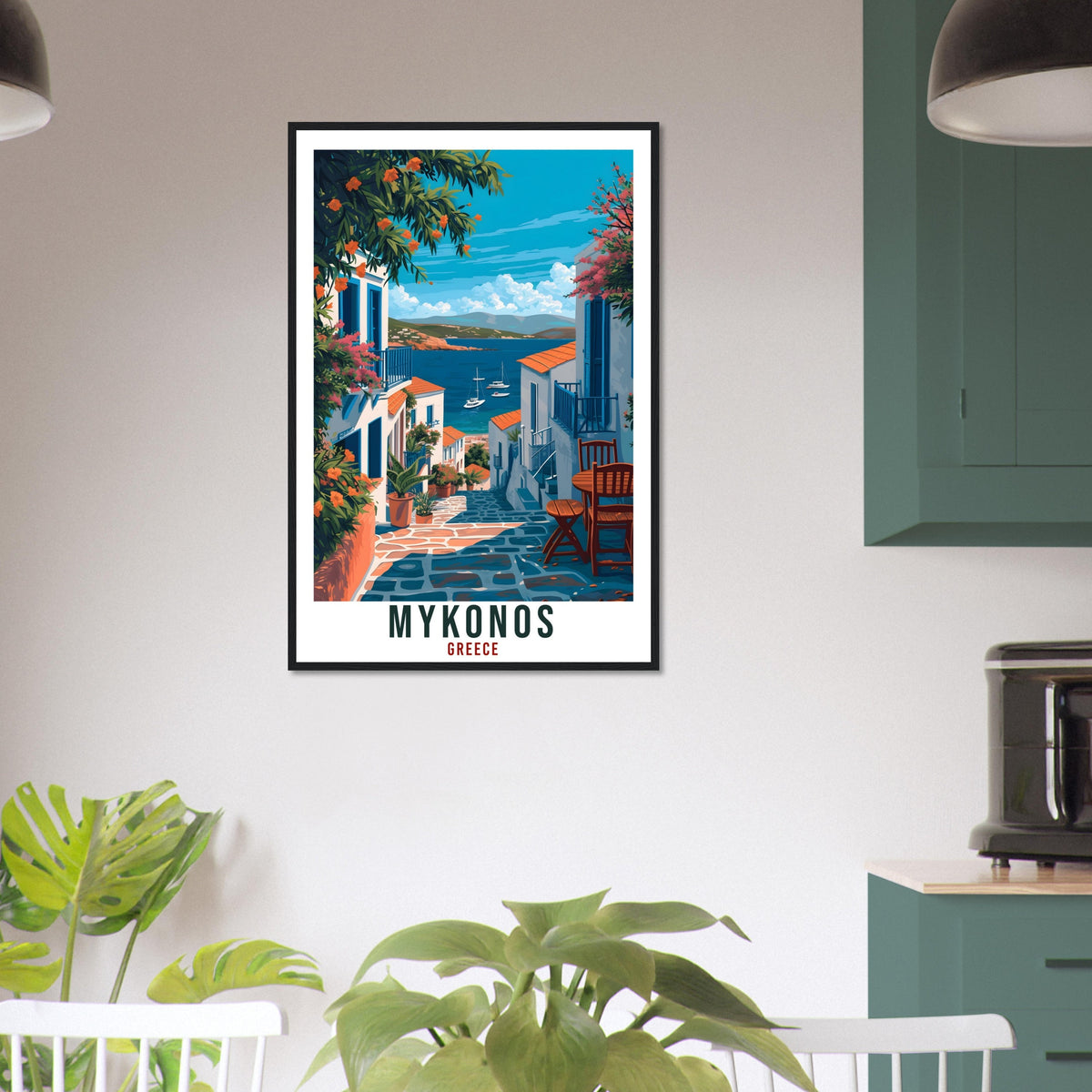 Mykonos Travel Print Greece Home Decoration Mykonos Greek Island Wall Art Gift Wall Hanging Art Lover Greece Artwork Mykonos Travel Poster
