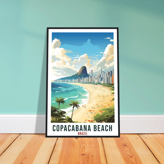 Copacabana Beach Travel Print Wall Art Copacabana Brazil Wall Hanging Artwork Art Gifts Copacabana Travel Poster Brazil Art Lovers Gift
