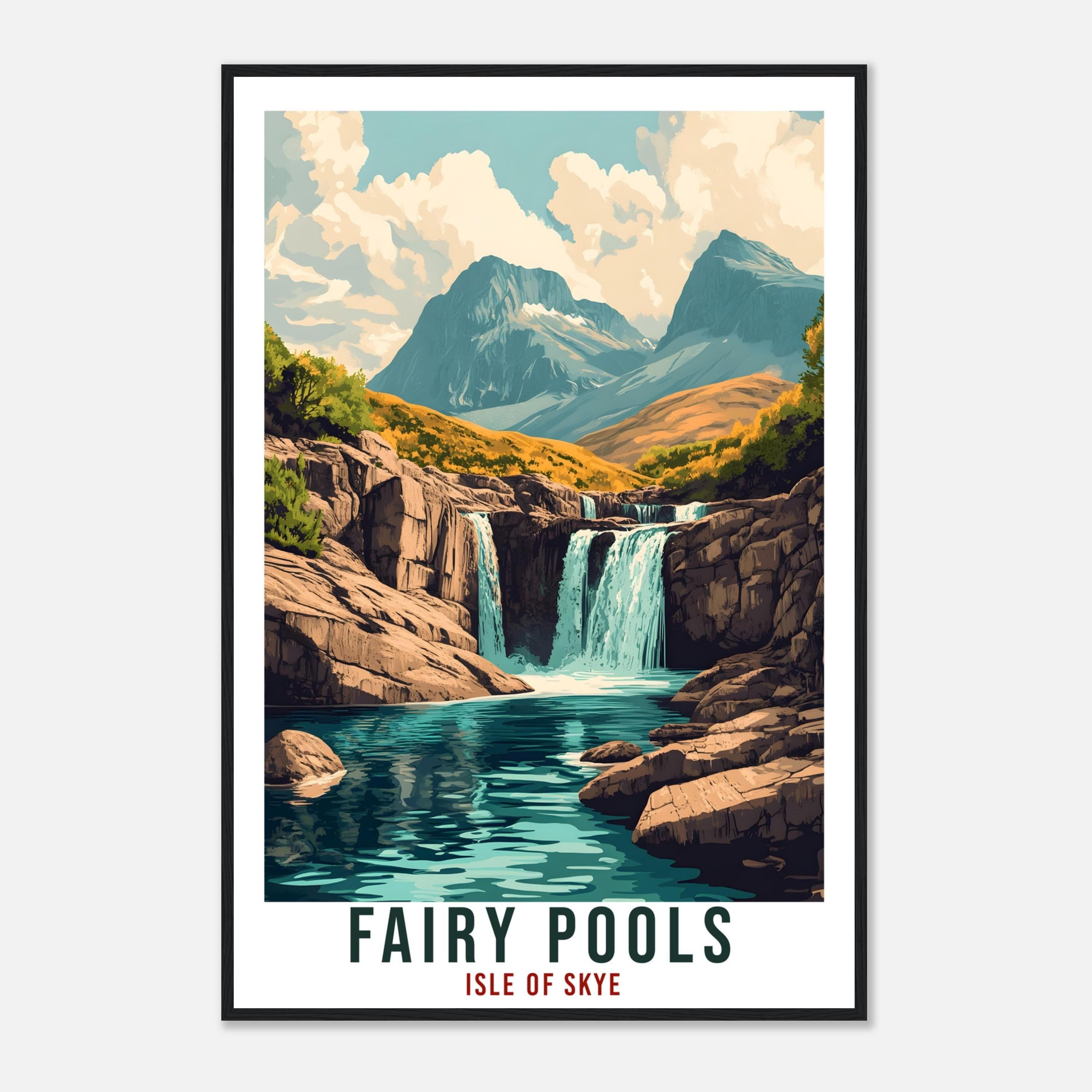 Fairy Pools Travel Print Scotland Decor Fairy Pools Wall Art Wall Hanging Art Lover Scotland Artwork Travel Poster Fairy Pools Travel Art