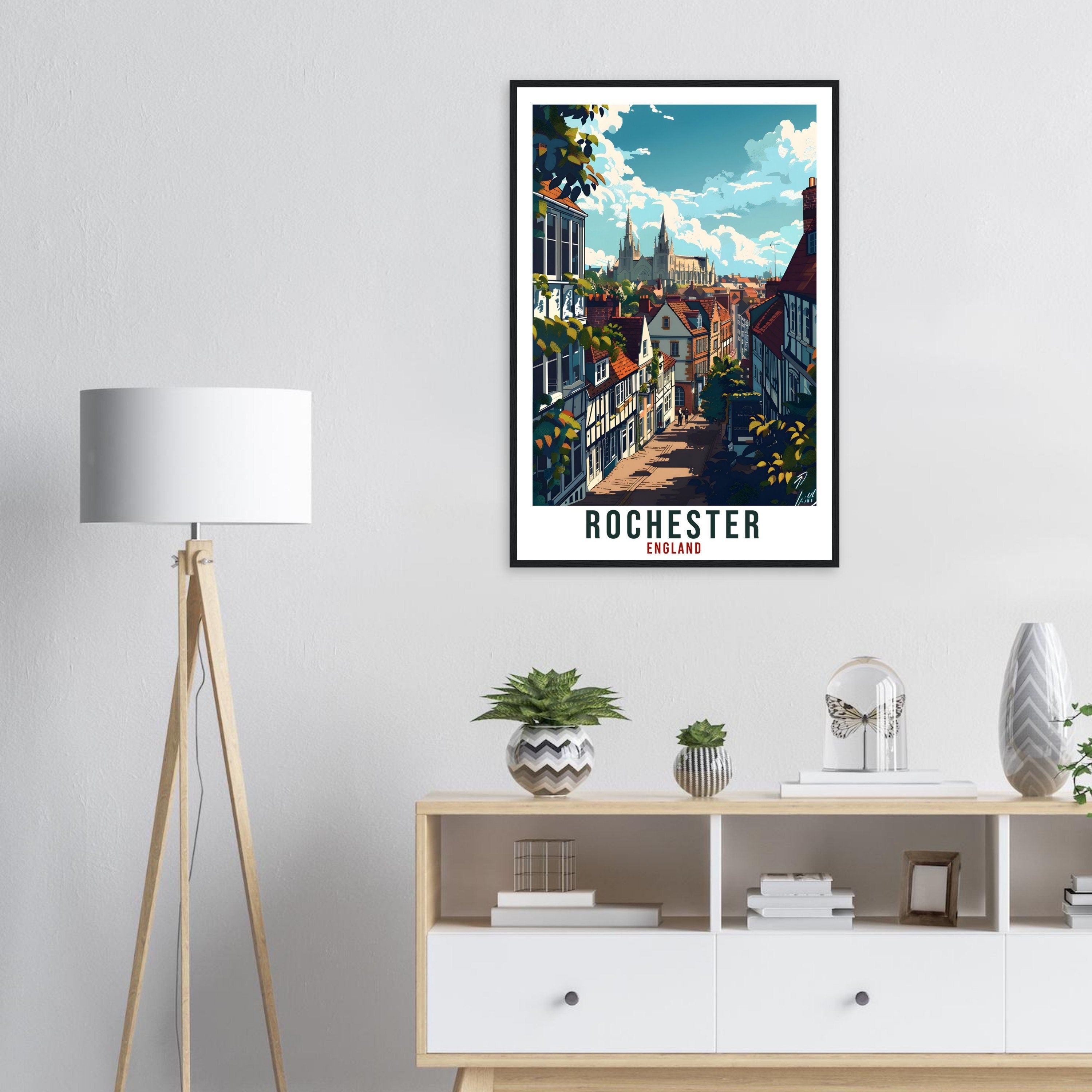 Rochester Travel Print Wall Art Wall Hanging Home Living Décor Rochester Gift Art Lovers Gift UK Artwork Gift Print England Travel Poster