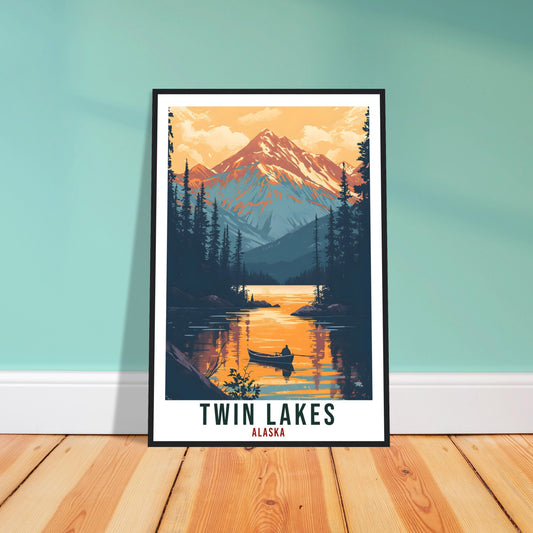 Twin Lakes Travel Print Alaska Home Decoration USA City Wall Art Gift Wall Hanging Art Lover Alaska Artwork Twin Lakes Nature Travel Poster