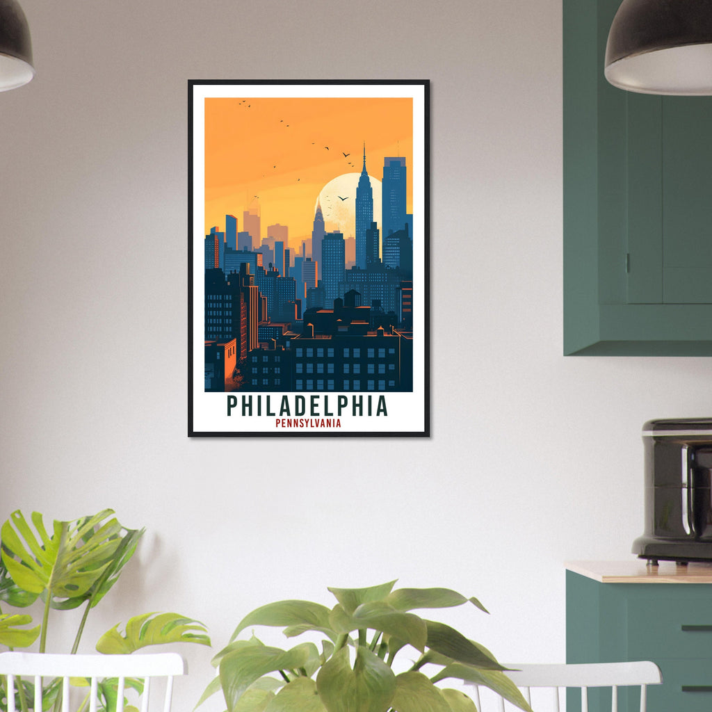 Philadelphia Travel Print Pennsylvania Home Decoration USA City Wall Art Wall Hanging Pennsylvania Artwork Philadelphia Travel Poster Decor