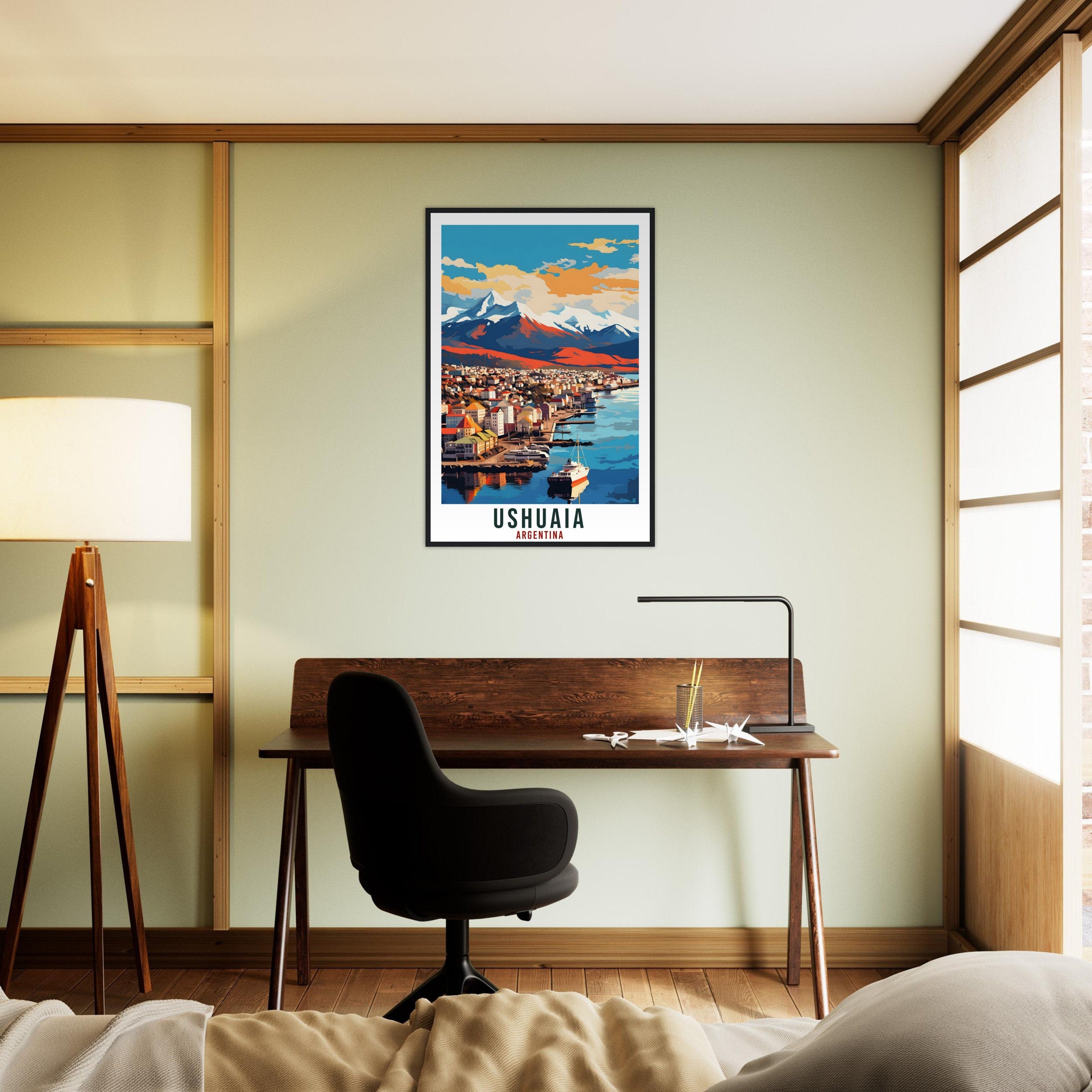 Ushuaia Travel Print Wall Art Ushuaia Argentina City Landscape Artwork Ushuaia Art Gifts Ushuaia Travel Poster Argentinian Art Lovers Gift