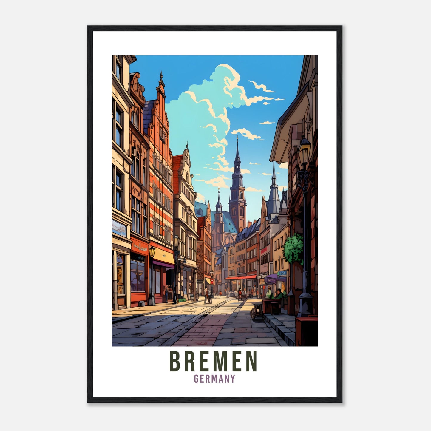 Bremen Germany Travel Print Wall Art Bremen Wall Hanging Home Décor Bremen Gift Art Lovers Germany Art Lover Gift Print Bremen German Print