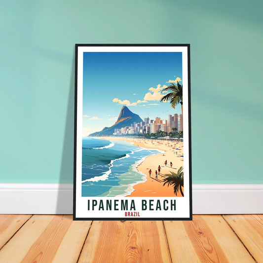 Ipanema Beach Travel Print Wall Art Ipanema Brazil Wall Hanging Artwork Ipanema Art Gifts Ipanema Beach Travel Poster Brazil Art Lovers Gift