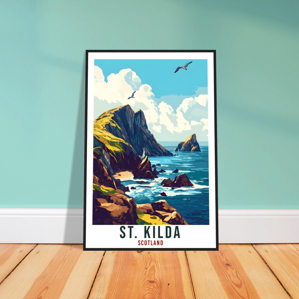 St Kilda Travel Print Scotland Home Decor St Kilda Wall Art Wall Hanging Art Lover Scotland Artwork Travel Poster St Kilda Travel Art Gift