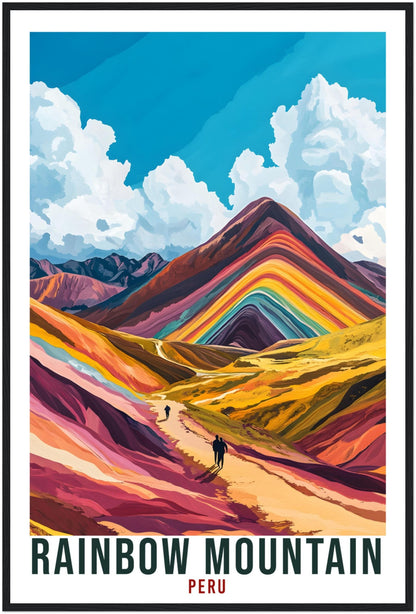 Rainbow Mountain Peru Travel Print Home Decor Wall Art Gift Wall Hanging Art Lover Vinicunca Peruvian Artwork Travel Poster Travel Art Peru