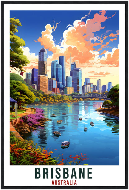 Brisbane Travel Poster Wall Art Brisbane Australia Home Décor Artwork Brisbane Art Gifts Brisbane Travel Print Australian Art Lovers Gift