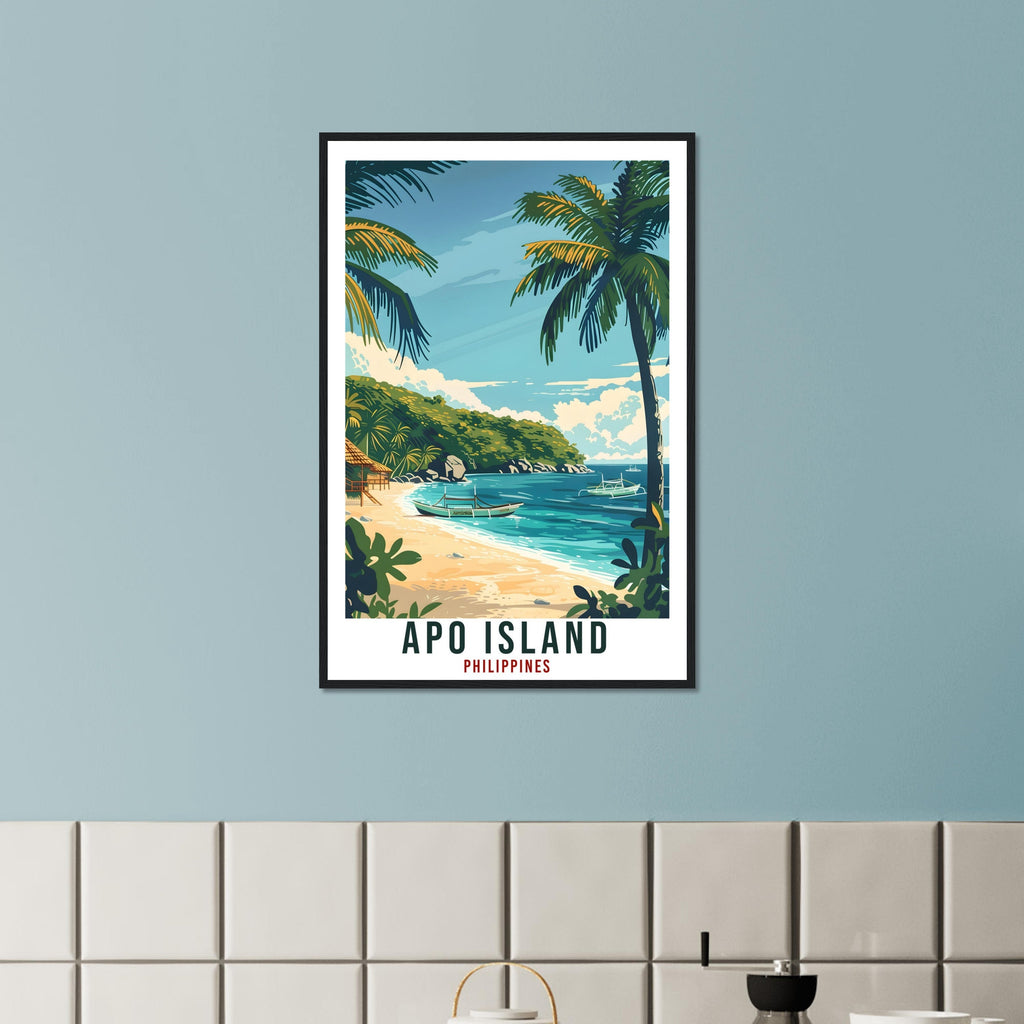 Apo Island Philippines Travel Print Wall Art Wall Hanging Home Décor Apo Island Gift Wall Artwork Travel Art Philippines Beach Travel Poster