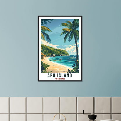 Apo Island Philippines Travel Print Wall Art Wall Hanging Home Décor Apo Island Gift Wall Artwork Travel Art Philippines Beach Travel Poster