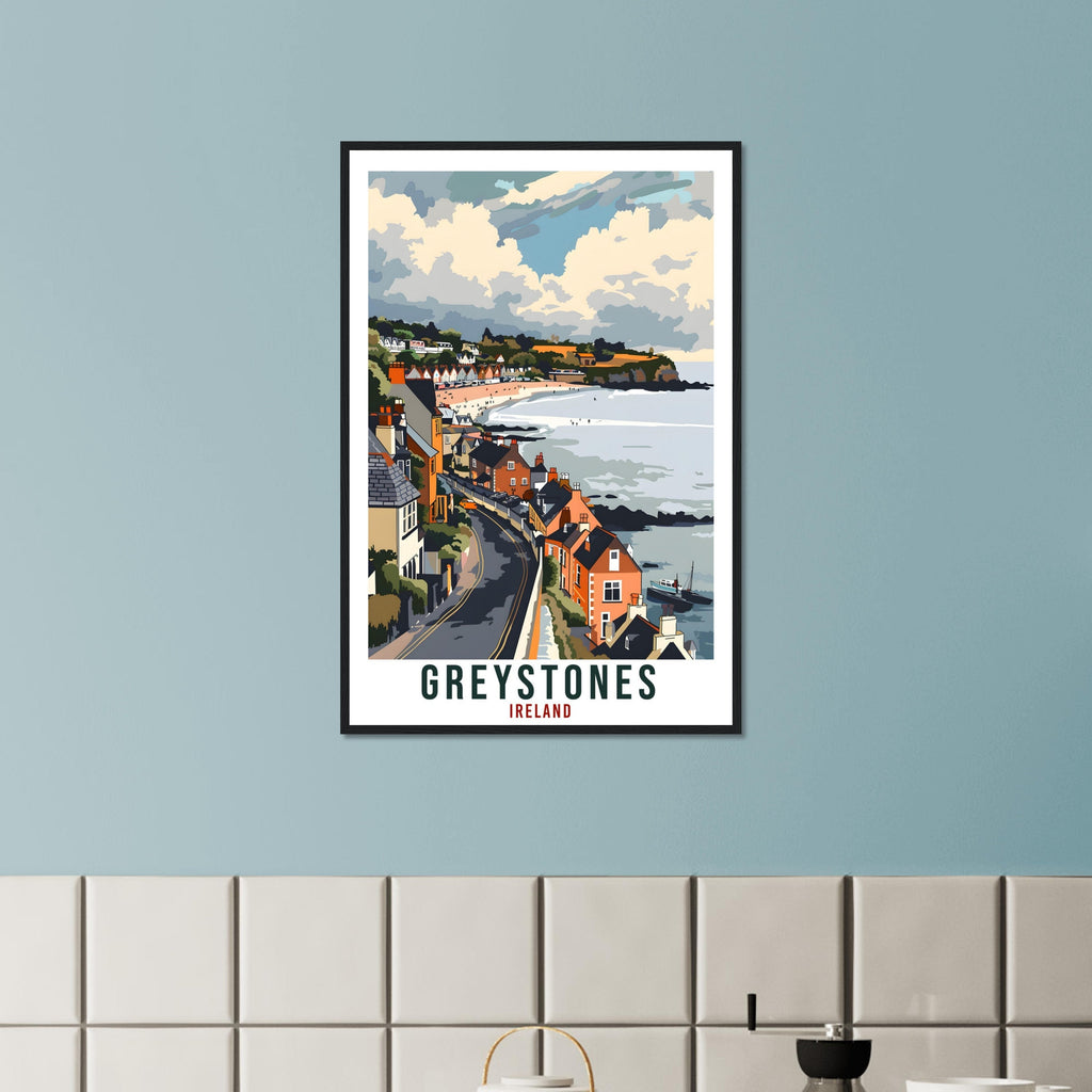 Greystones Travel Print Ireland Wall Art Wall Hanging Home Décor Greystones Gift Art Lovers Wicklow Irish Artwork Gift Ireland Travel Poster