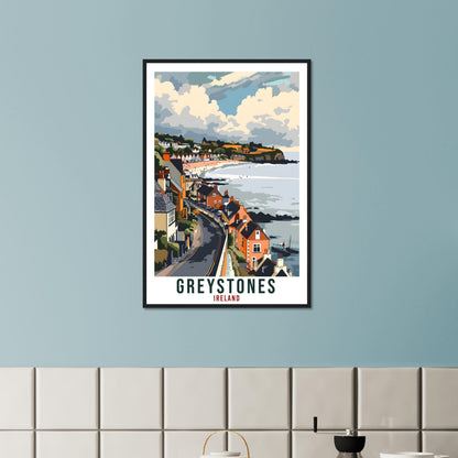 Greystones Travel Print Ireland Wall Art Wall Hanging Home Décor Greystones Gift Art Lovers Wicklow Irish Artwork Gift Ireland Travel Poster