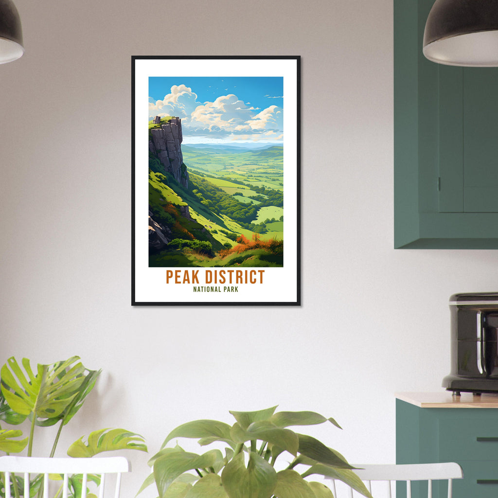 The Peak District Travel Print Peak District Home Decor Mountain Landscape England Nature Wall Hanging Peaks Artwork Gift Travel Poster