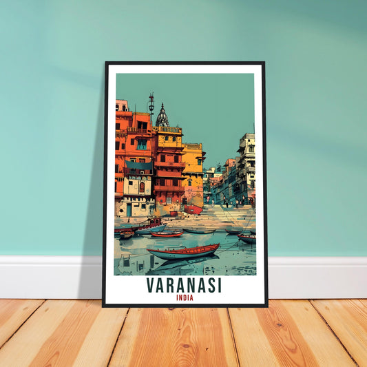 Varanasi Travel Print India Home Decoration Wall Art Gift Wall Hanging Art Lover Indian Artwork India Varanasi Travel Poster Cityscape Print