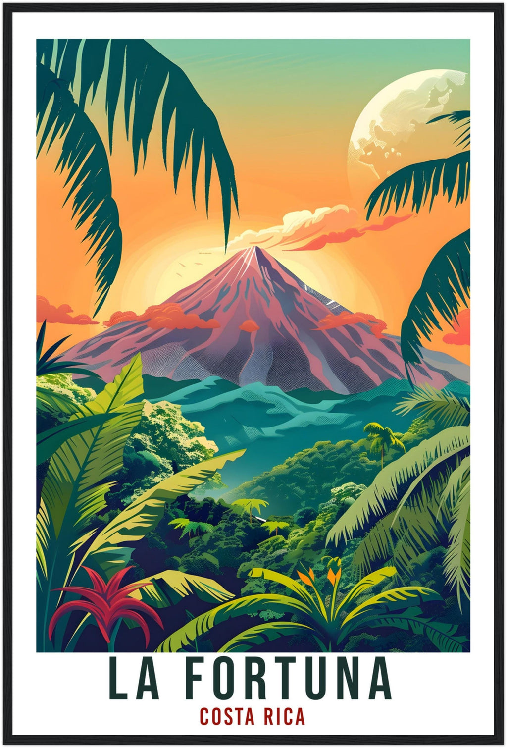 La Fortuna Costa Rica Travel Print Wall Art Wall Hanging Home Décor La Fortuna Gift Wall  Artwork Travel Art Costa Rica City Travel Poster