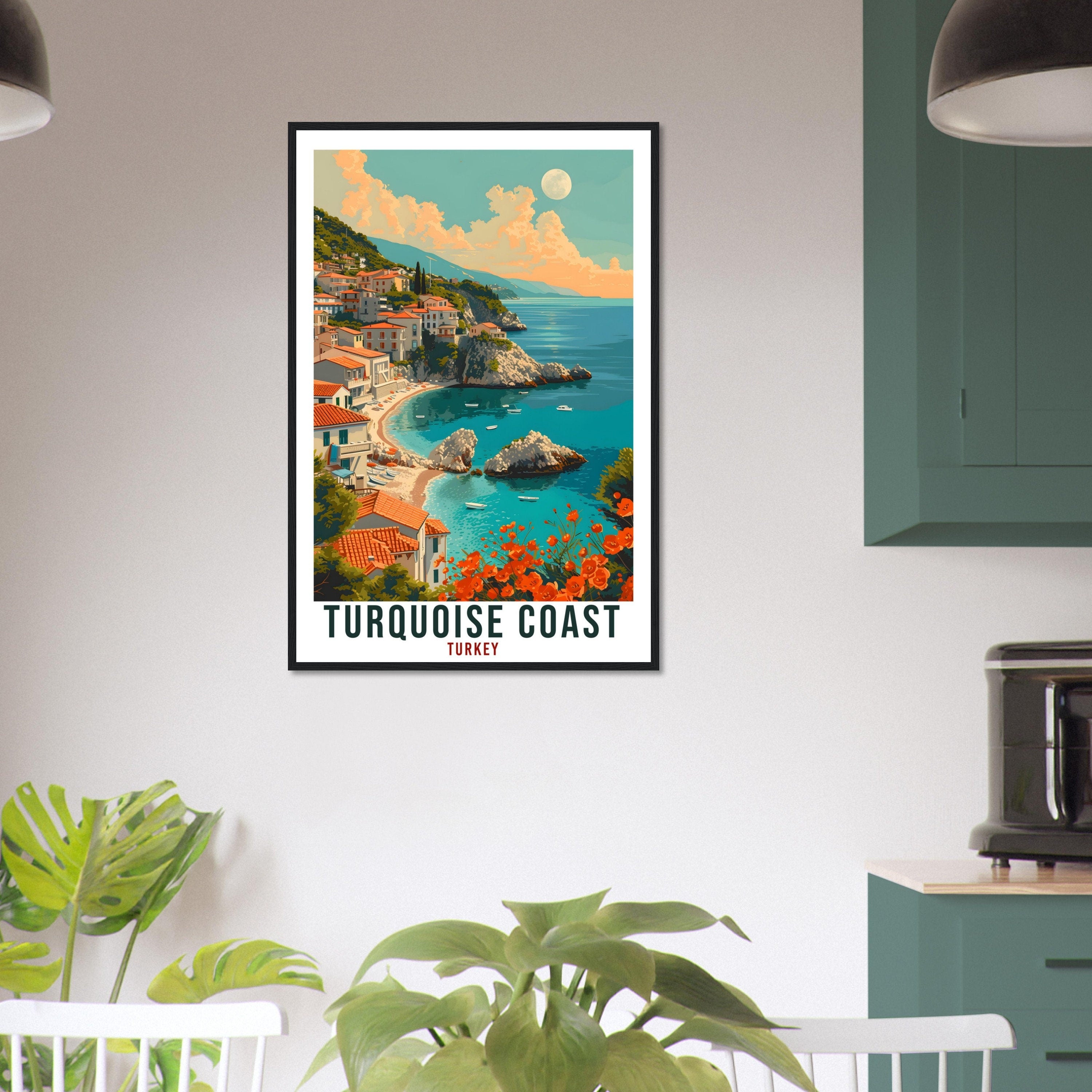 Turquoise Coast Travel Print Turkey Home Decor Turkish Wall Art Gift Wall Hanging Art Lover Turkey Artwork Turquoise Coast Travel Poster