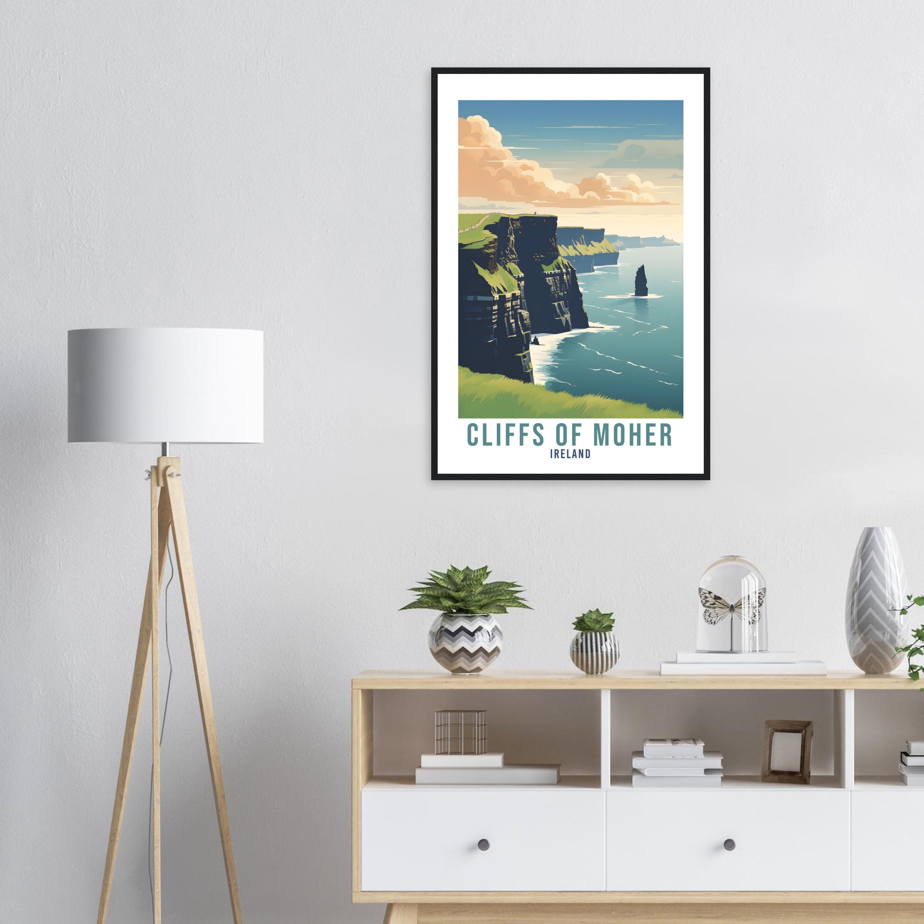 Cliffs Of Moher Travel Print Ireland Co. Clare Seaside Coastal Landscape Wall Hanging Cliffs Of Moher Artwork Gift Irish Coast Poster Gift