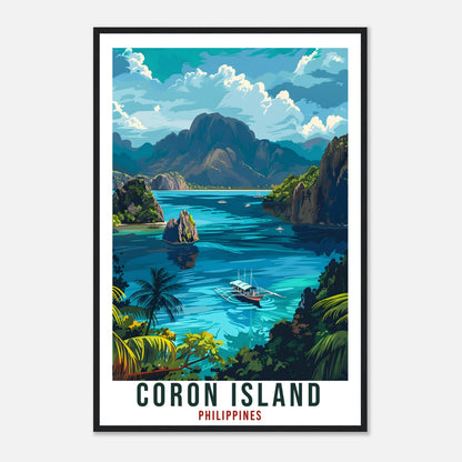Coron Island Philippines Travel Print Wall Art Wall Hanging Home Décor Coron Island Gift Artwork Travel Art Philippines Beach Travel Poster