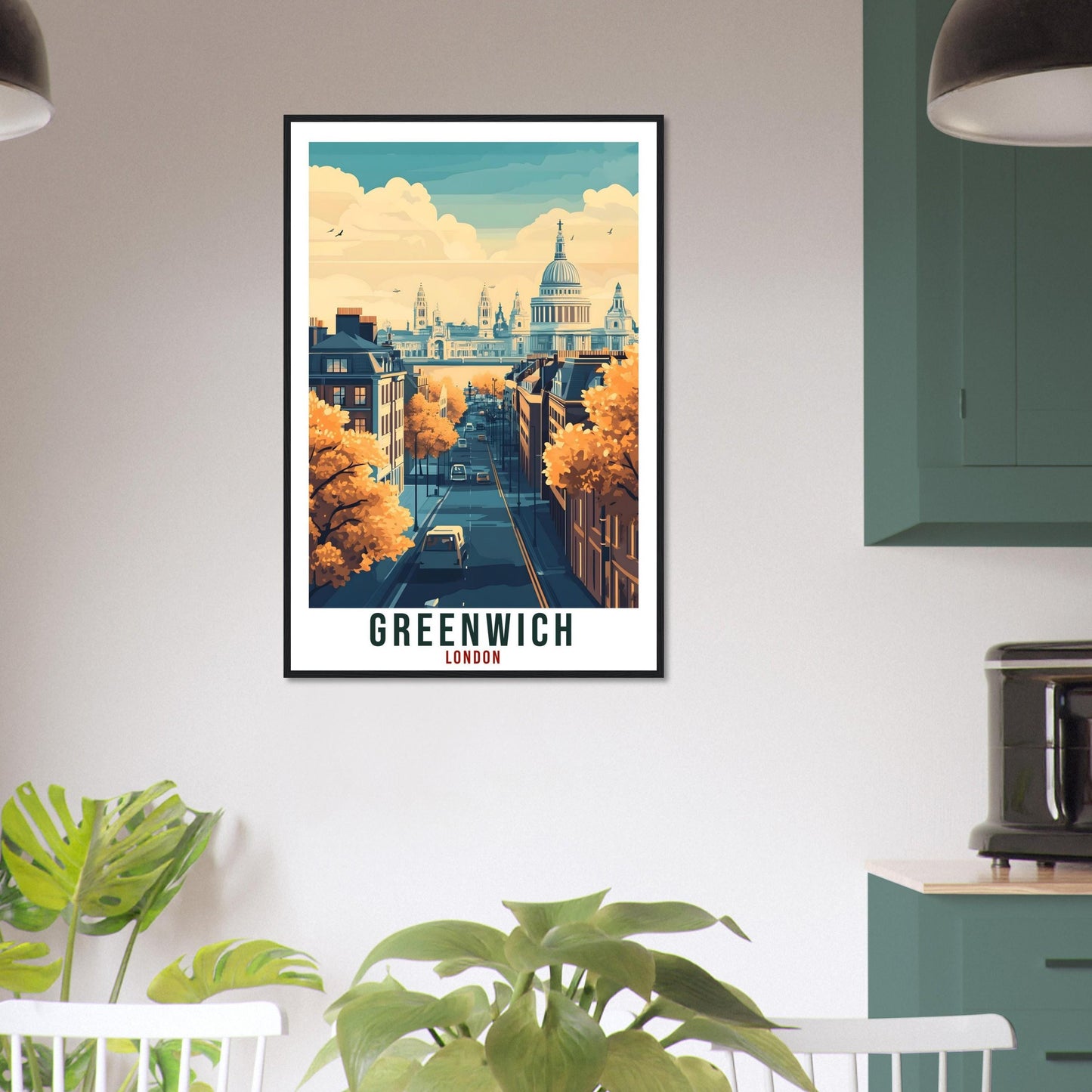 Greenwich London Travel Print England Decor Greenwich Wall Art Gift Wall Hanging Art Lover Greenwich England Artwork Travel Poster UK Art