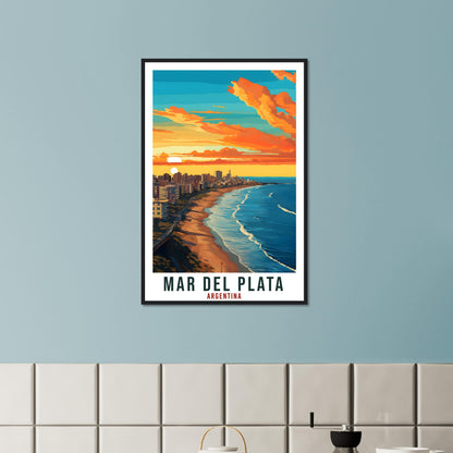 Mar Del Plata Travel Print Wall Art Mar Del Plata Argentina Landscape Artwork Art Gifts Mar Del Plata Travel Poster Argentinian Art Lovers