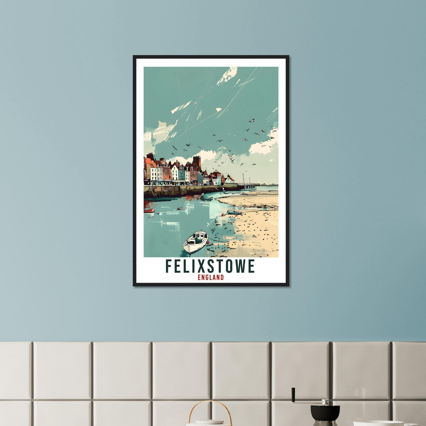 Felixstowe Travel Print Wall Art Wall Hanging Home Living Décor Felixstowe Gift Art Lovers Gift UK Artwork Gift Print England Travel Poster