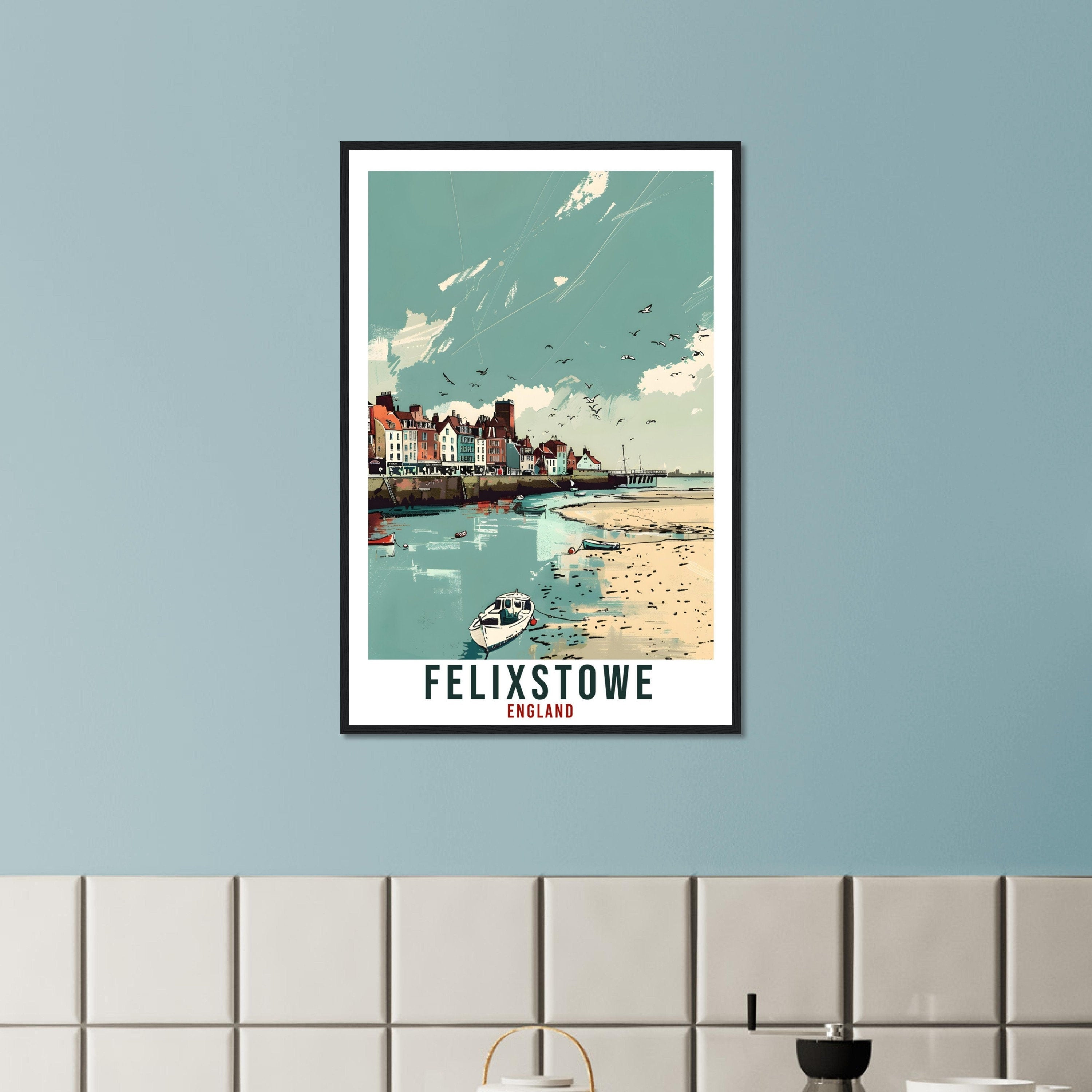 Felixstowe Travel Print Wall Art Wall Hanging Home Living Décor Felixstowe Gift Art Lovers Gift UK Artwork Gift Print England Travel Poster