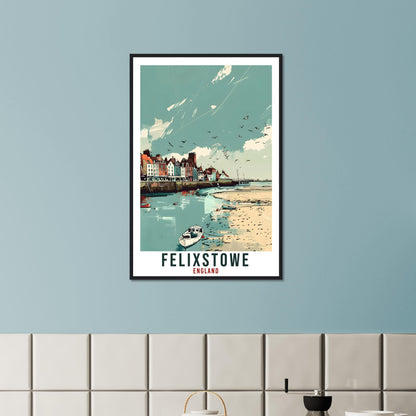 Felixstowe Travel Print Wall Art Wall Hanging Home Living Décor Felixstowe Gift Art Lovers Gift UK Artwork Gift Print England Travel Poster