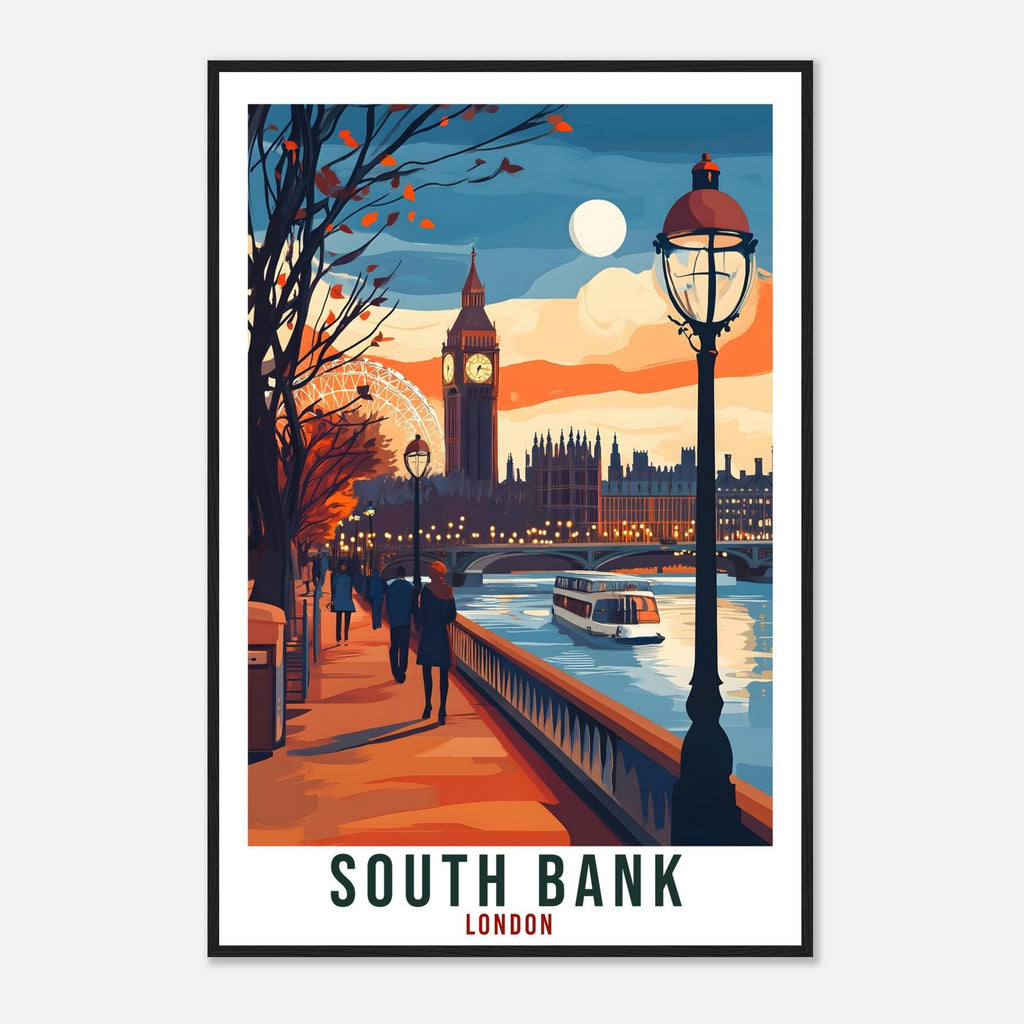 South Bank London Travel Print England Home Decor Wall Art Gift Wall Hanging Art Lover South Bank London Artwork Travel Poster Travel Art